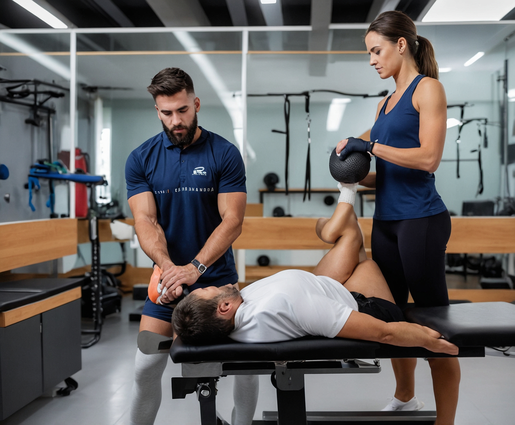 Joven atleta en proceso de rehabilitación deportiva